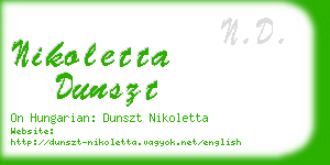 nikoletta dunszt business card